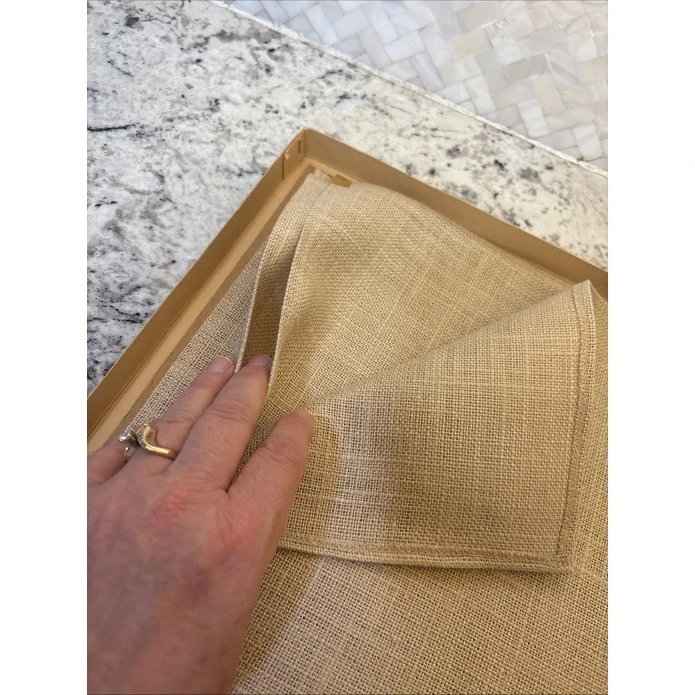 NOS 8 Old Bleach Napkins/placemat Irish Linen Luncheon‎ Set Original Box *READ*